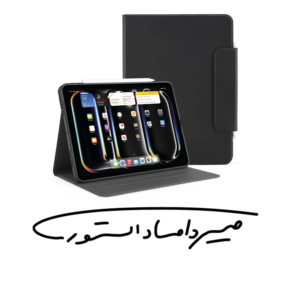 قاب برند Pipetto - آیپد پرو M4/M5 - مدل Origami No.۵ - کیفی استند دار - مشکی