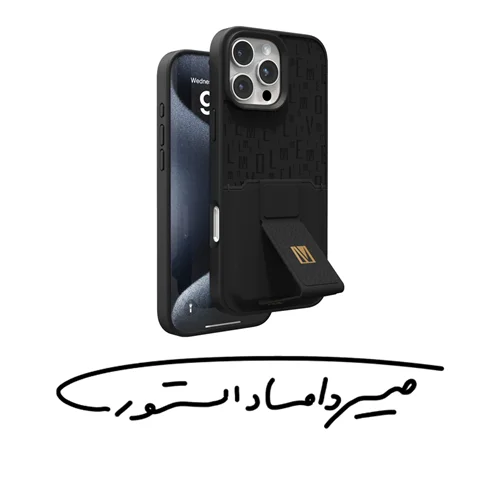 قاب برند Levelo - آیفون سری 16 - مدل Morphix - هولدر و جاکارتی دار - مشکی