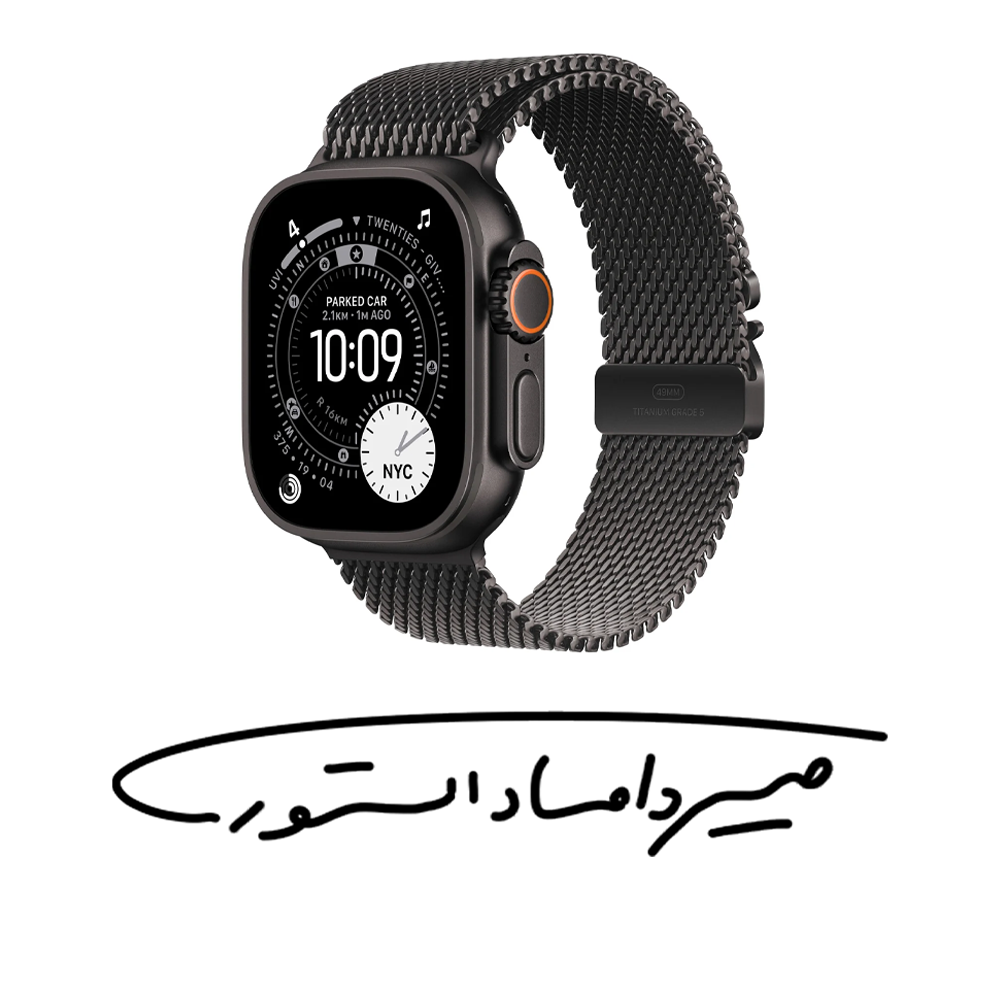 ساعت هوشمند اپل مدل اولترا 3 - بدنه مشکی - بند میلانس - 49mm
