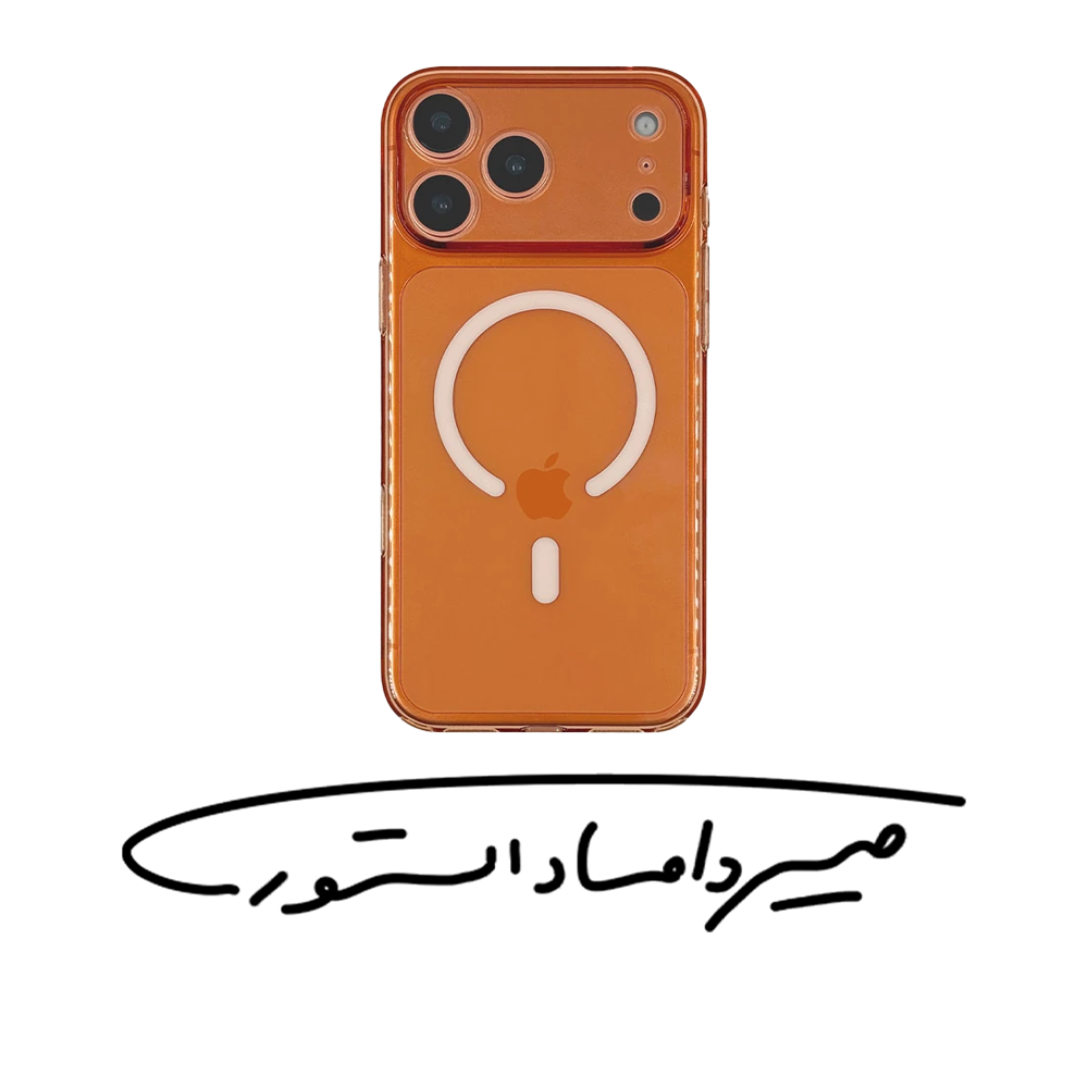 قاب برند G-TECH - آیفون سری 17 - مدل Neo Air - مگ سیف دار - با محافظ لنز - نارنجی