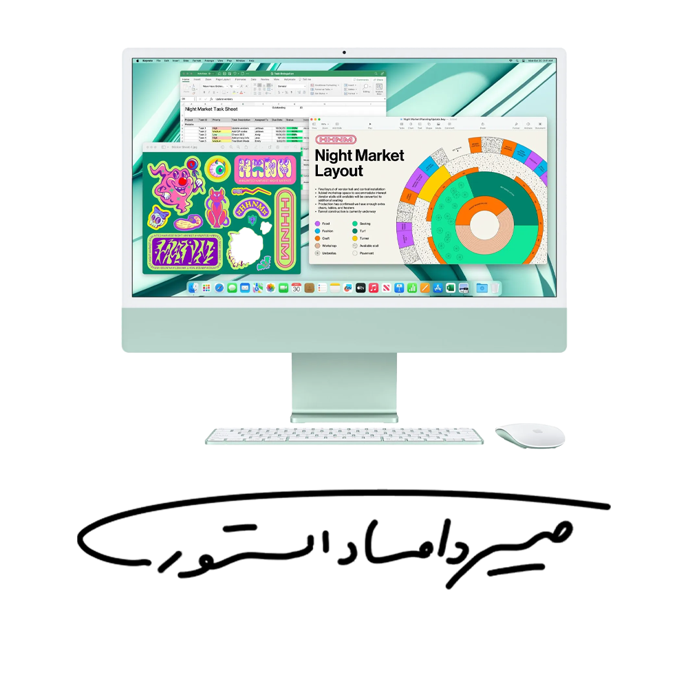 آی مک M3 - رم 24 - گرافیک 8/10 - 1 ترابایت - 24 اینچ - سبز - Z19H001M0