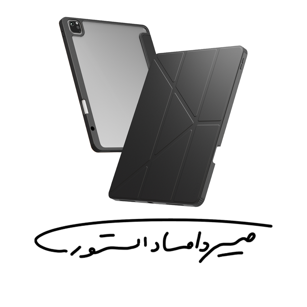 قاب برند Levelo - آیپد پرو ۲۰۲۴ - مدل Conver - کیفی استند دار - مشکی