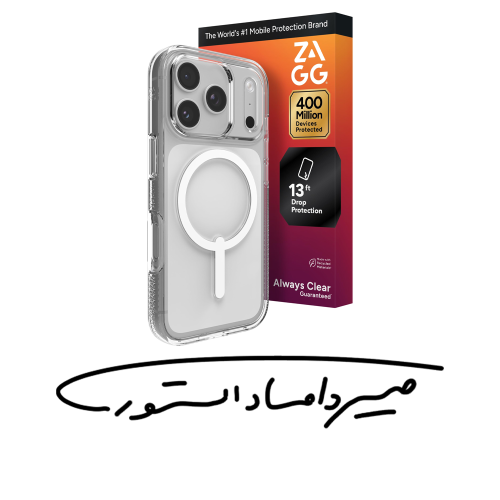 قاب برند Zagg - آیفون سری 17 - مدل Always Clear - ضد ضربه - شفاف
