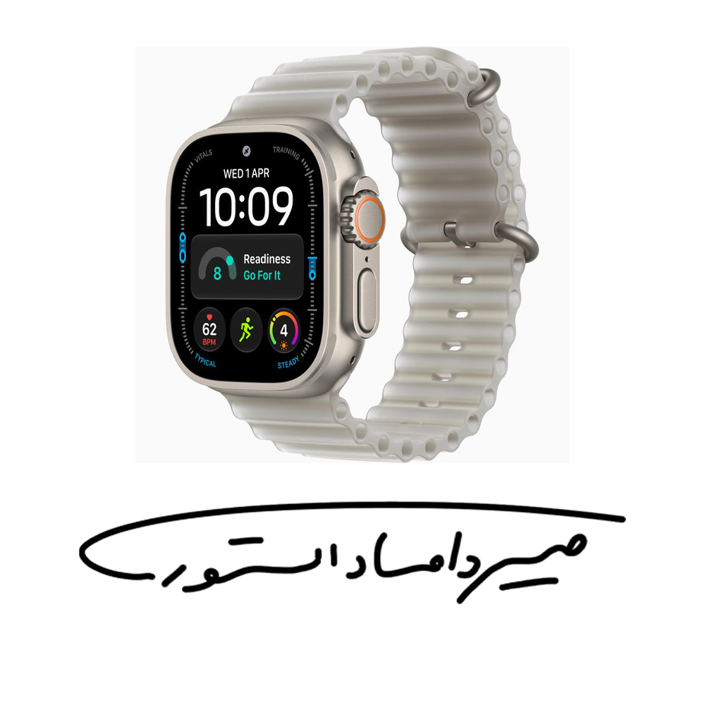ساعت هوشمند اپل مدل اولترا 4 - بدنه نچرال تیتانیوم - Ocean Band - 49mm